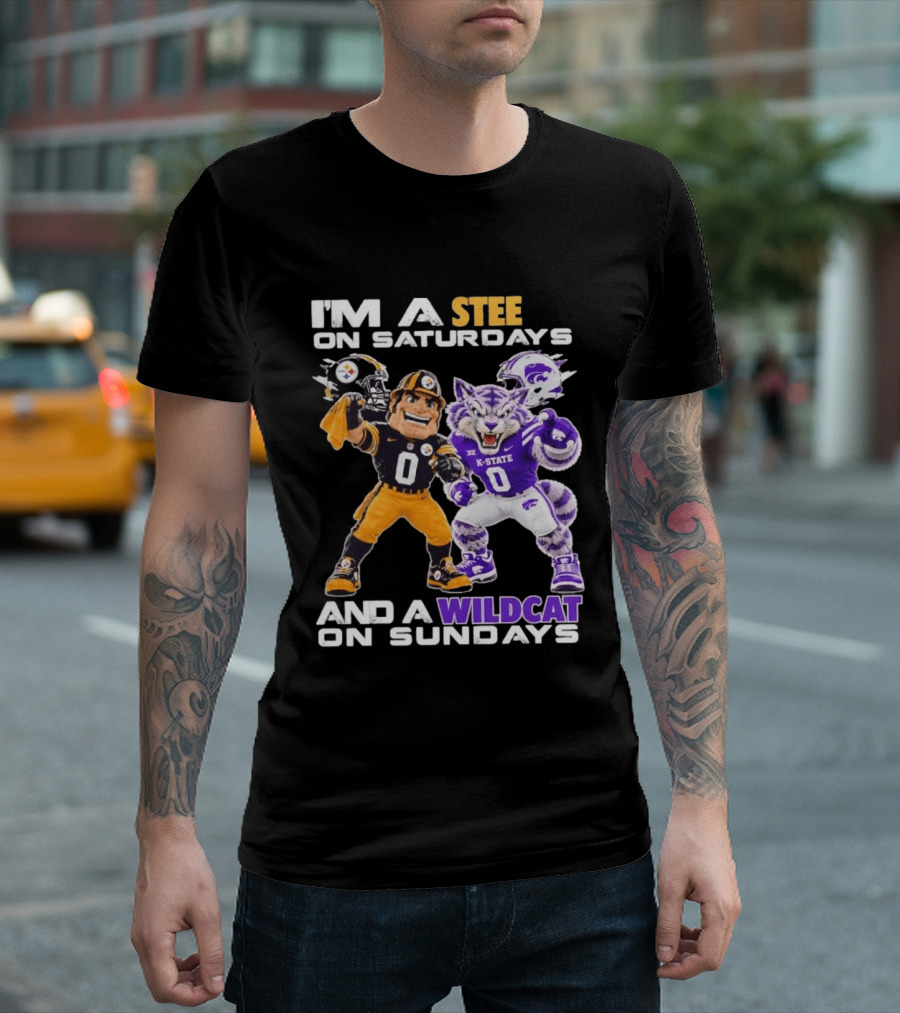 I'm A Steeler On Saturdays And A Wildcat On Sundays K State Football Fan Gear T-Shirt