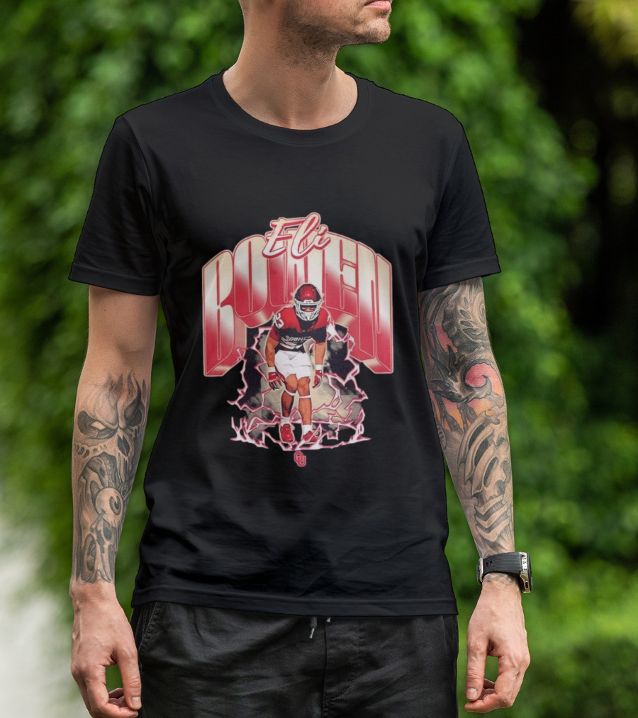 Eli Bowen Oklahoma Sooners Lightning Football Collage T-Shirt