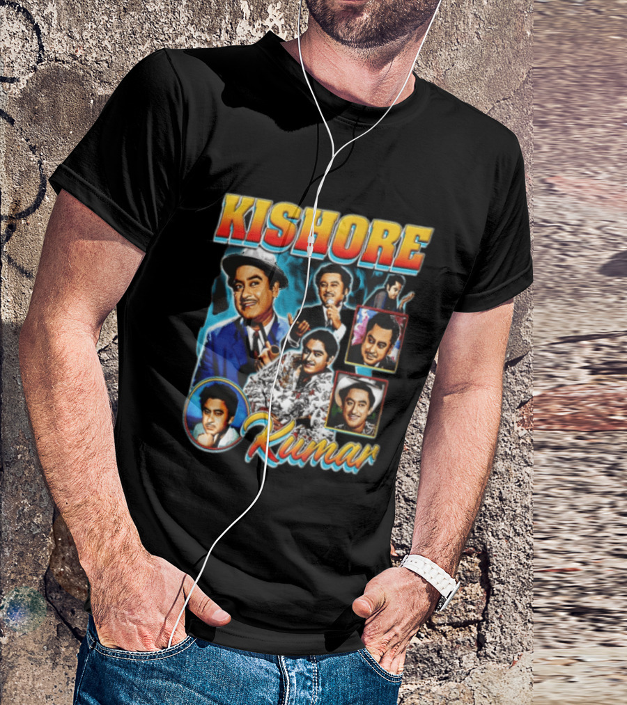 Kishore Kumar Retro Collage Music Legend T-Shirt