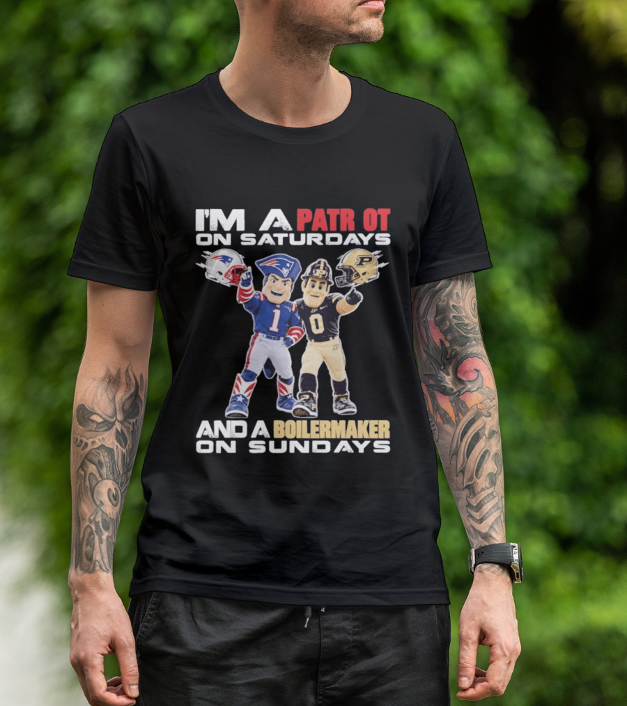 I'm A Patriot On Saturdays And A Boilermaker On Sundays Football Mascots T-Shirt