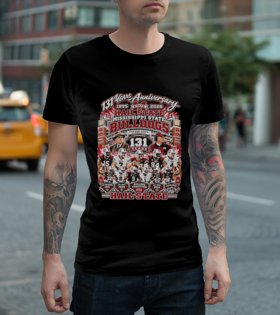 131 Years Anniversary 1895 2026 Hail State Mississippi State Bulldogs Tradition Football T-Shirt