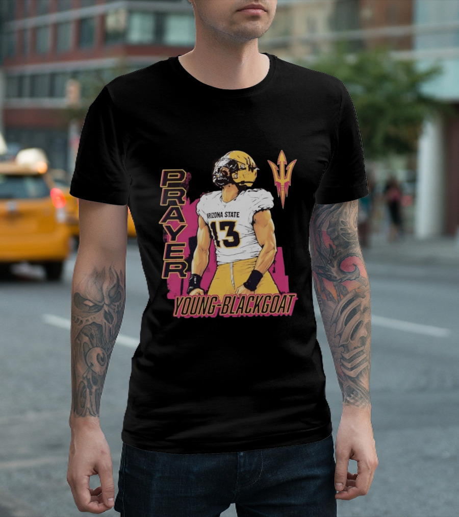 Prayer Young Blackgoat 13 Arizona State Sun Devils Football T-Shirt