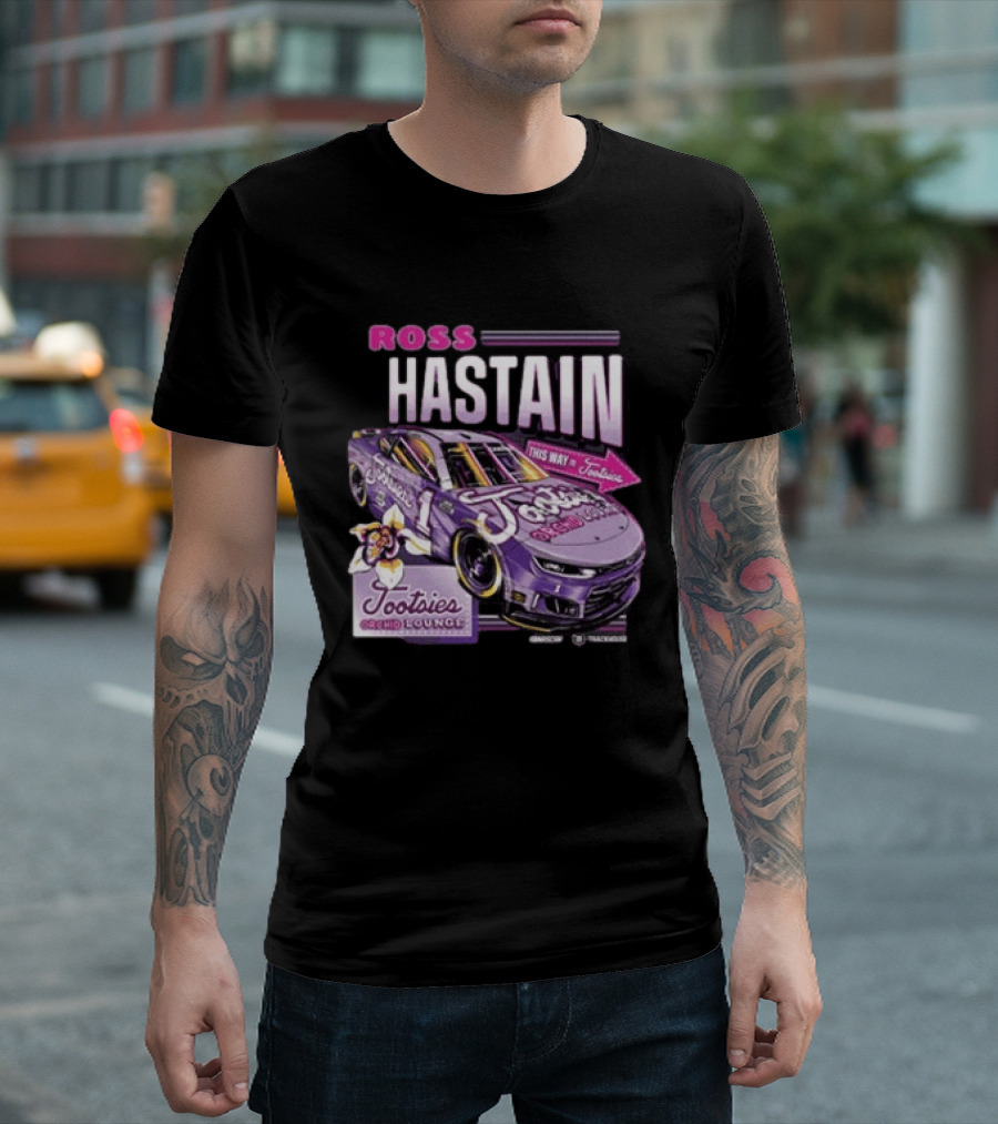 Ross Chastain Tootsies Orchid Lounge Trackhouse Racing Car #1 Racing Team T-Shirt