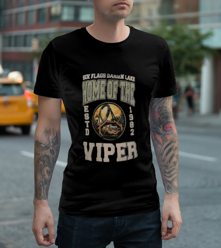 Six Flags Darien Lake Home Of The Viper ESTD 1982 Roller T-Shirt