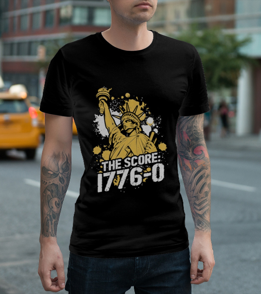 The Fat Electrician Statue Of Liberty 1776 0 Score T-Shirt