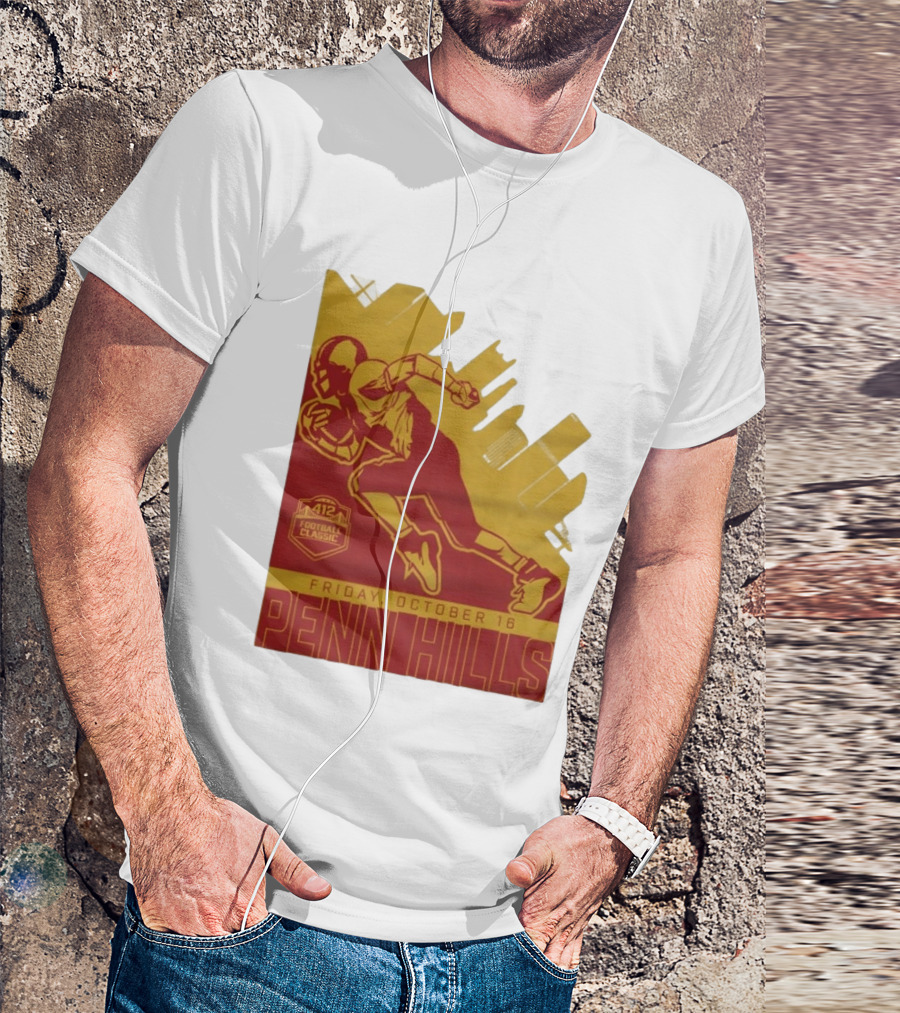412 Football Classic Penn Hills Friday October 16 Football Player Image T-Shirt