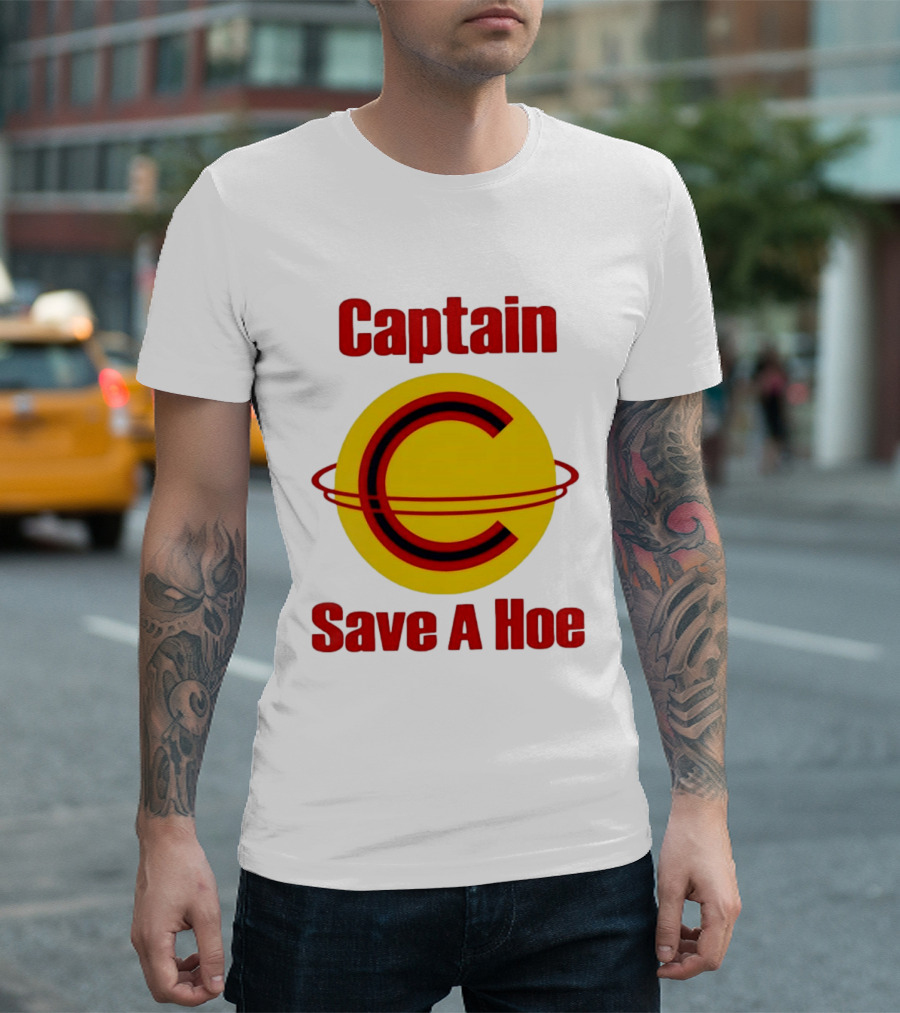 Captain Save A Hoe Humor Yellow C T-Shirt