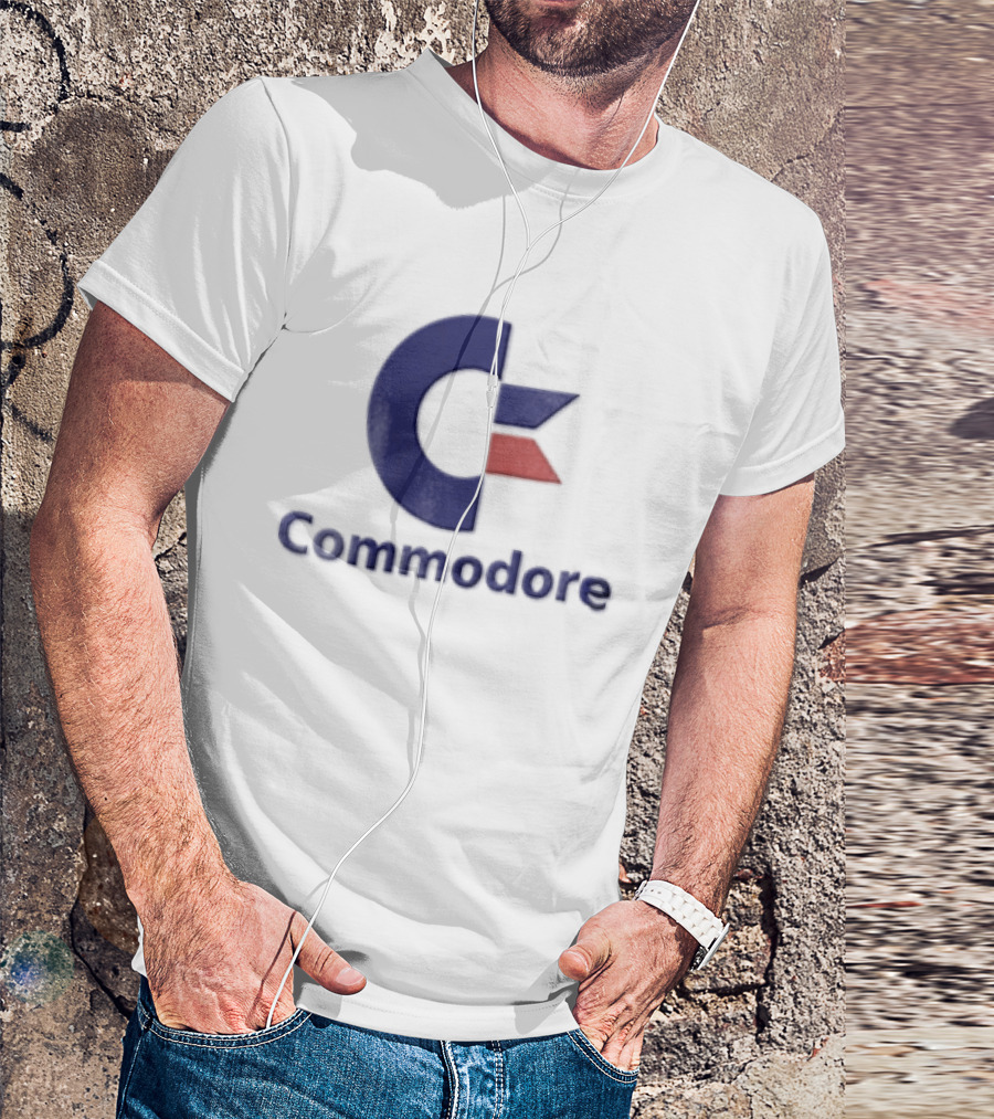 Commodore Blue Red Letter C Vintage Computer T-Shirt