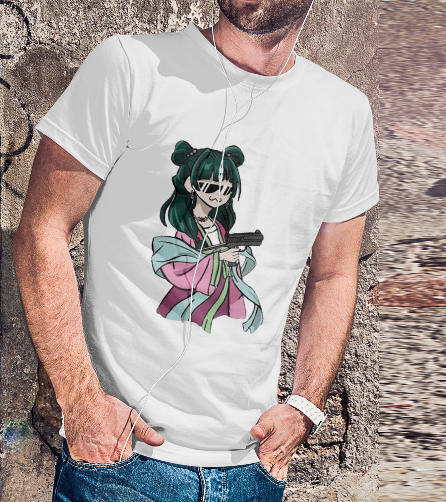 Mao Mao The Apothecary Diaries Anime Character With Gun And Sunglasses T-Shirt