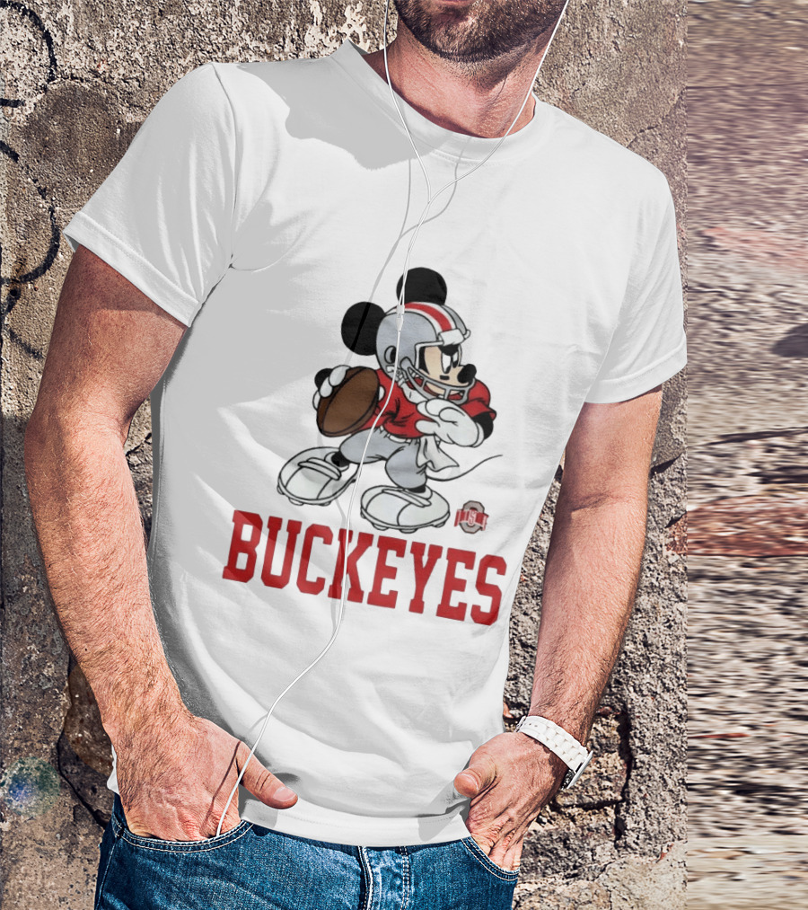 Mickey Mouse Ohio State Buckeyes Football Quarterback T-Shirt