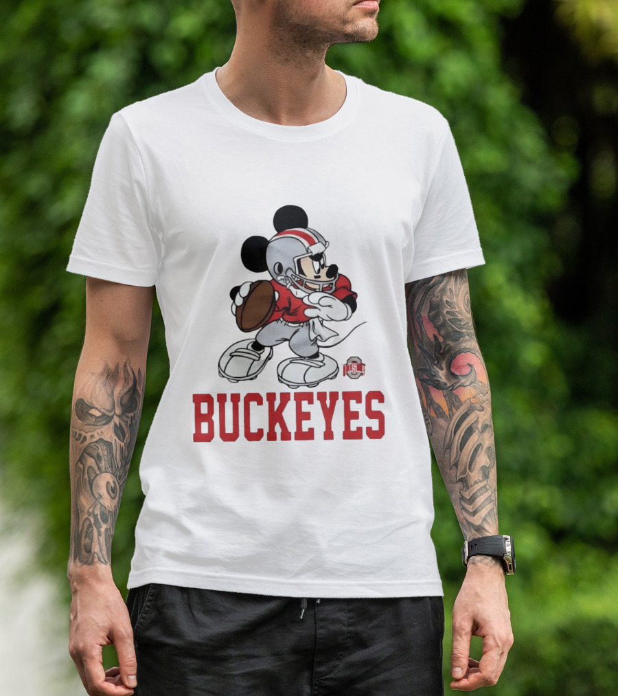 Mickey Mouse Ohio State Buckeyes Football Quarterback T-Shirt