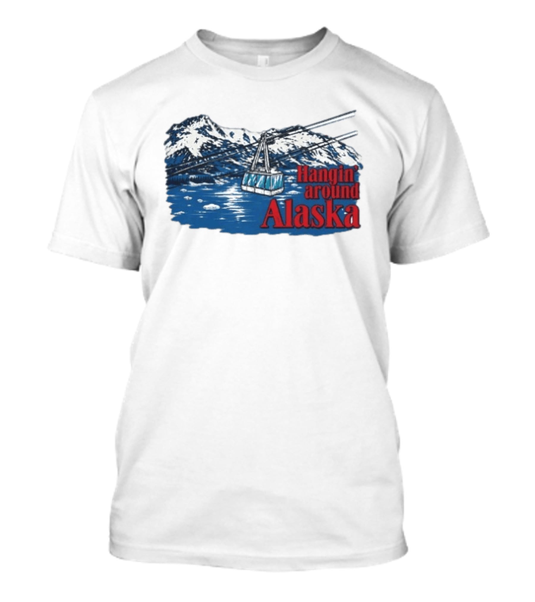RJ Decker Aloysius Aiken Hangin Around Alaska Cable Car Mountain Scene T-Shirt