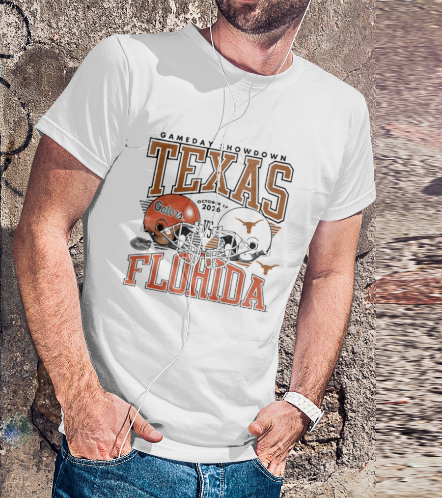 Gameday Showdown Texas Vs Florida October 17 2026 Helmets T-Shirt