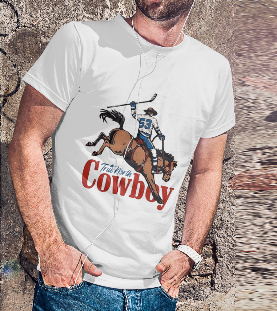 True North Cowboy Hockey Riding Bucking Bronco Number 53 T-Shirt