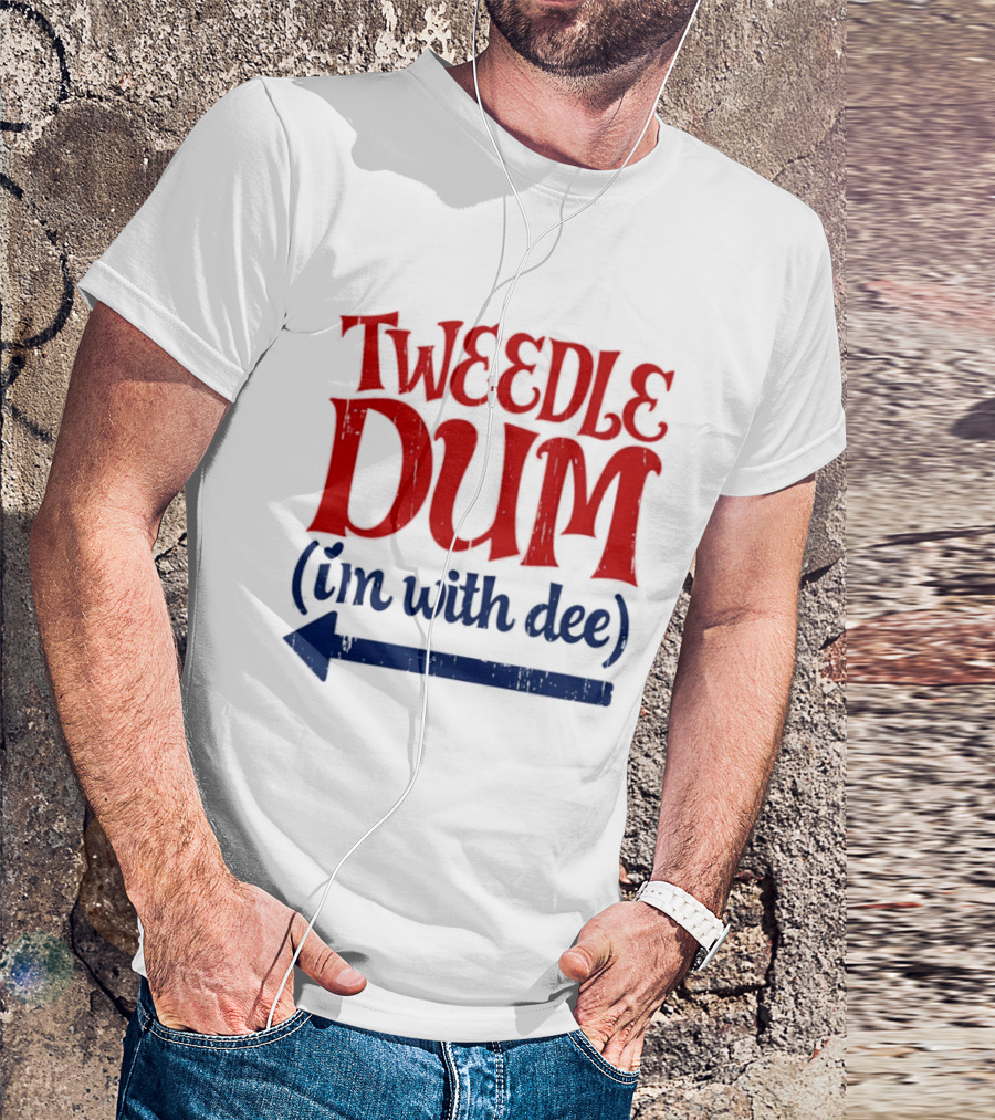 Tweedle Dum I'm With Dee Matching Couple T-Shirt