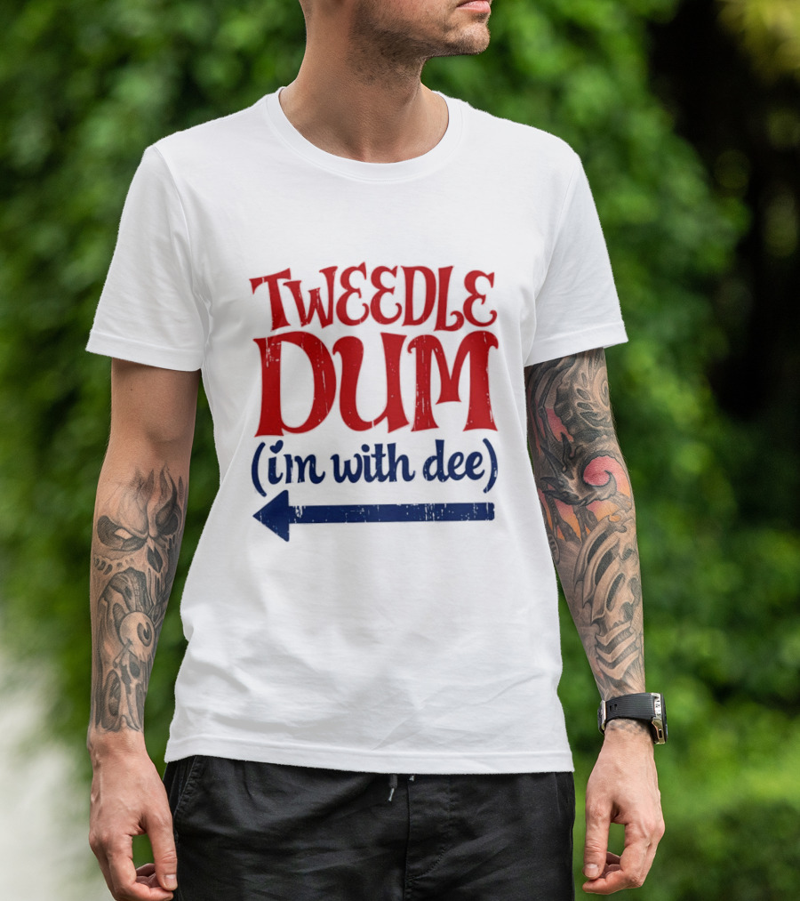 Tweedle Dum I'm With Dee Matching Couple T-Shirt