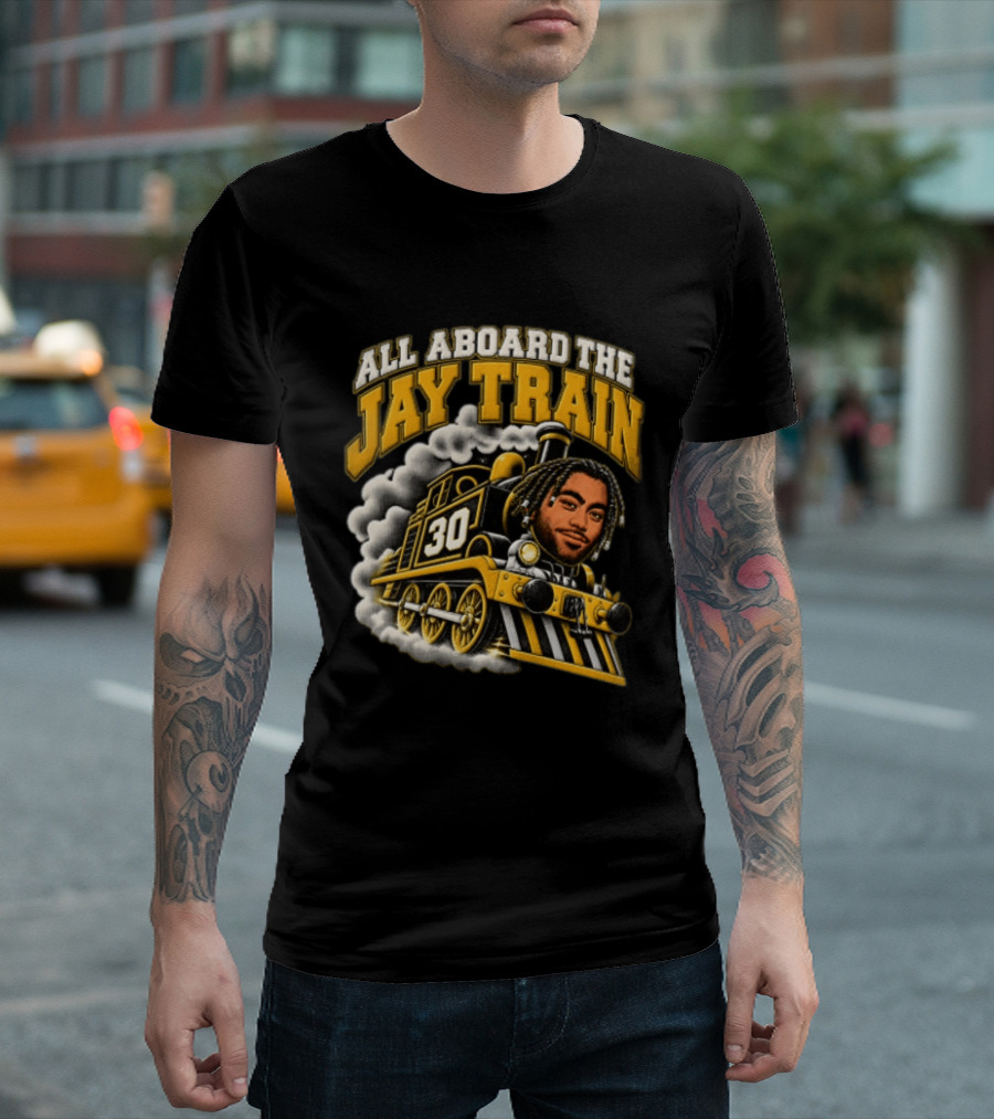 All Aboard The Jay Train 30 Steam Engine Train T-Shirt