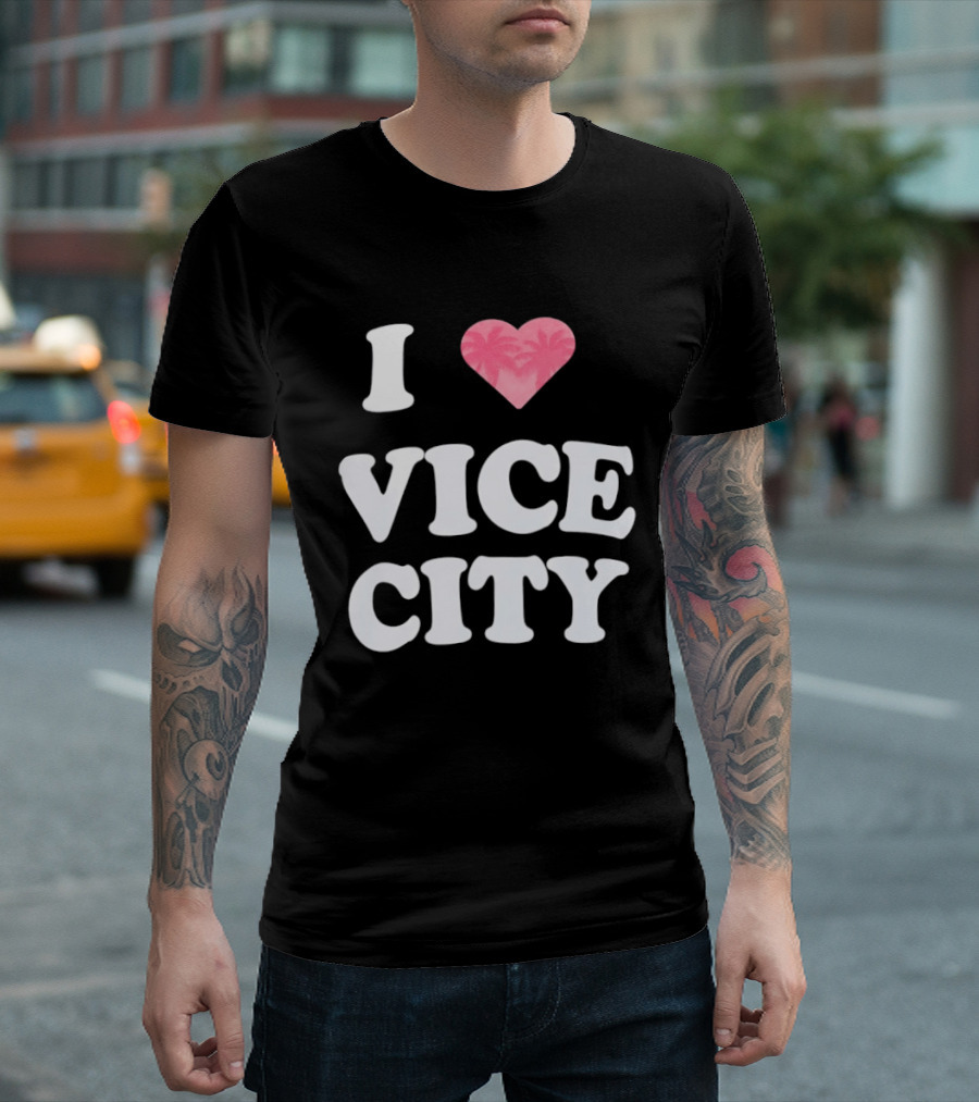 I Love Vice City 2026 GTA Palm Trees Retro Game T-Shirt