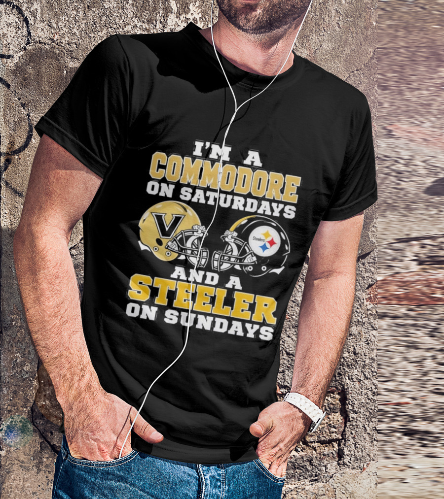 I'm A Commodore On Saturdays And A Steeler On Sundays Helmets T-Shirt