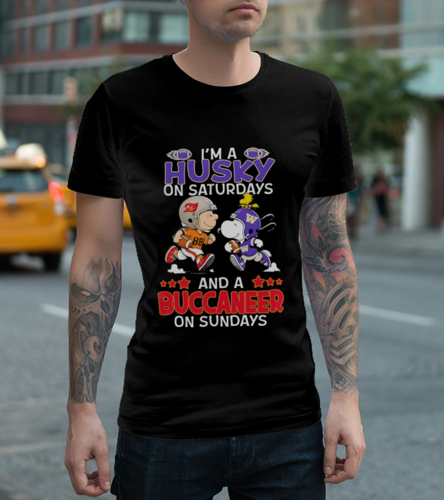 I'm A Husky On Saturdays And A Buccaneer On Sundays Peanuts Snoopy Charlie Brown T-Shirt