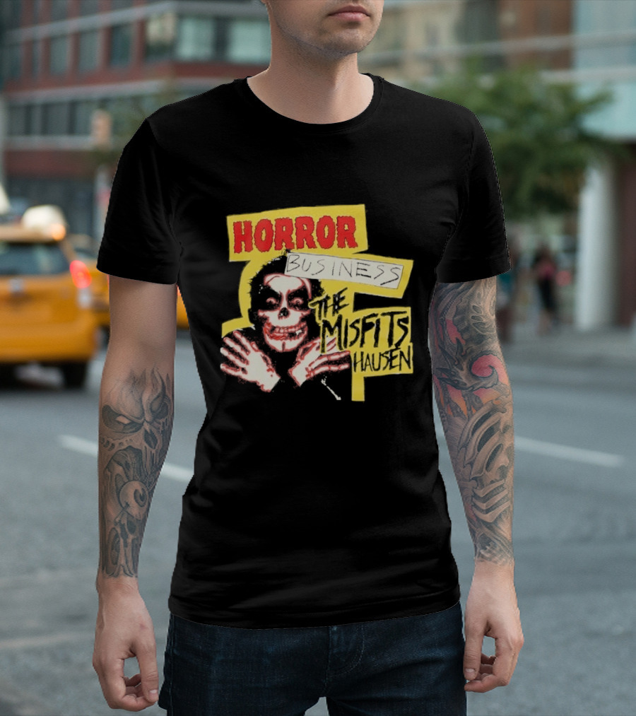 Middle Of Beyond Misfitshausen Misfits X Danhausen Horror Business Iconic Skull T-Shirt