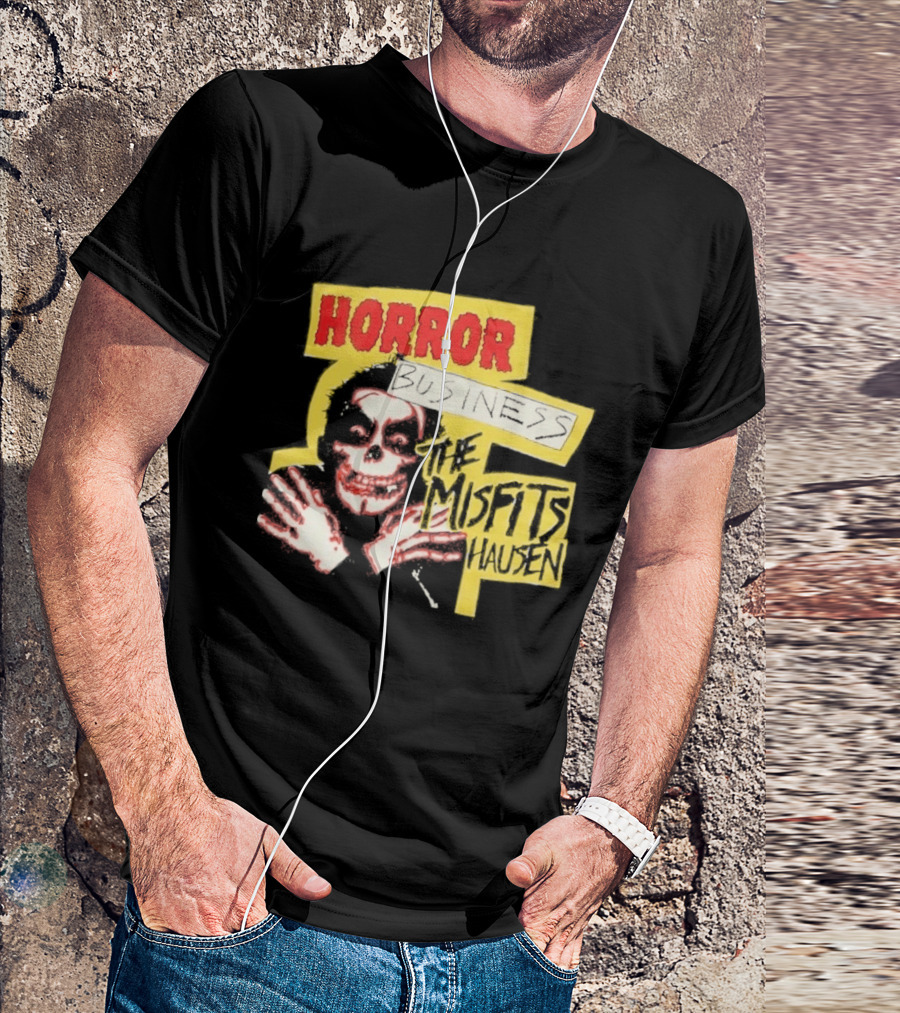 Middle Of Beyond Misfitshausen Misfits X Danhausen Horror Business Iconic Skull T-Shirt