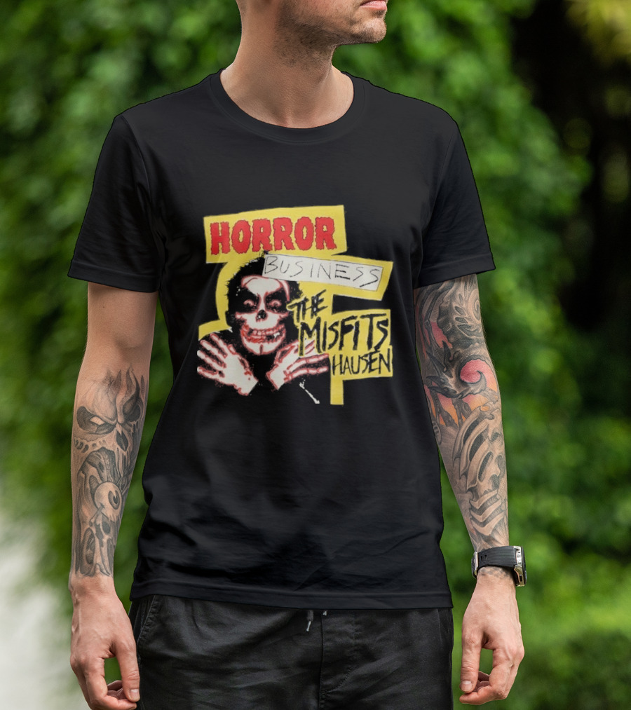 Middle Of Beyond Misfitshausen Misfits X Danhausen Horror Business Iconic Skull T-Shirt