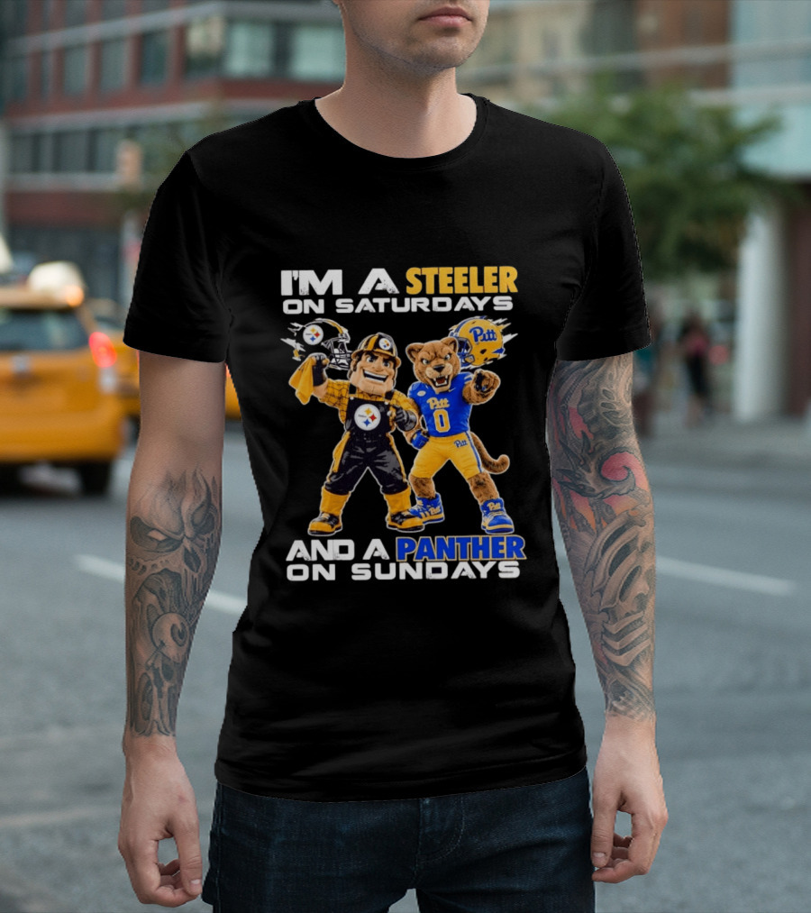I'm A Steeler On Saturdays And A Panther On Sundays Pitt Panthers Pittsburgh Steelers T-Shirt