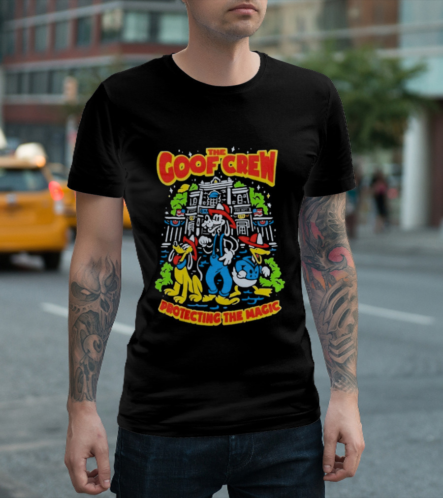 The Goof Crew Firehouse Protecting The Magic Pluto Donald Duck Disney T-Shirt