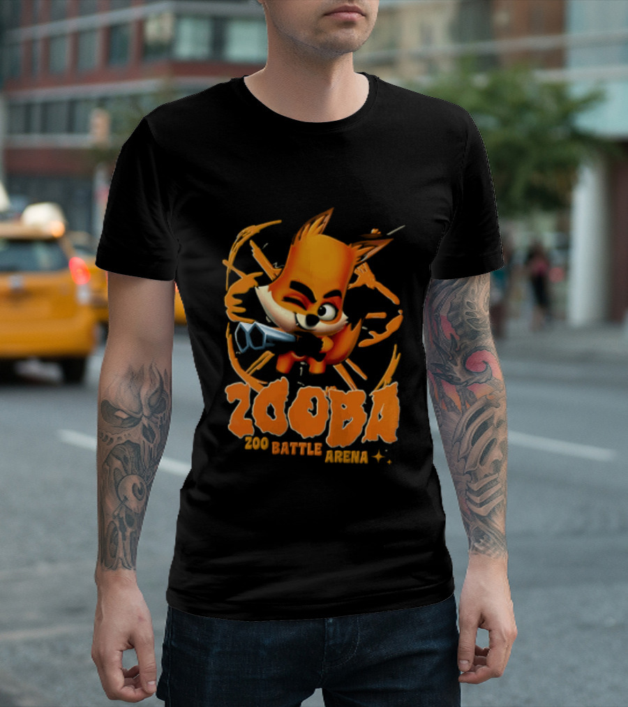 Zooba Zoo Battle Arena Fox Character With Orange And Blue T-Shirt