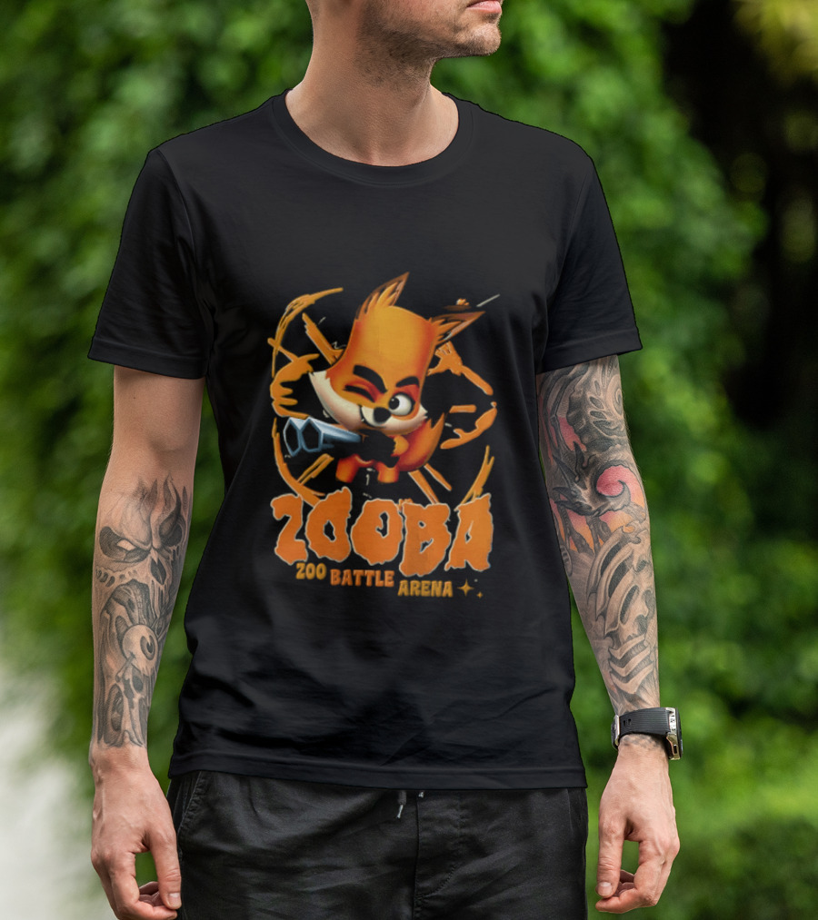 Zooba Zoo Battle Arena Fox Character With Orange And Blue T-Shirt