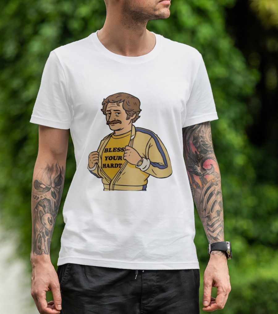 Bless Your Hardt Damn I'm Good Cartoon 70s Style Mustache Vintage Look T-Shirt