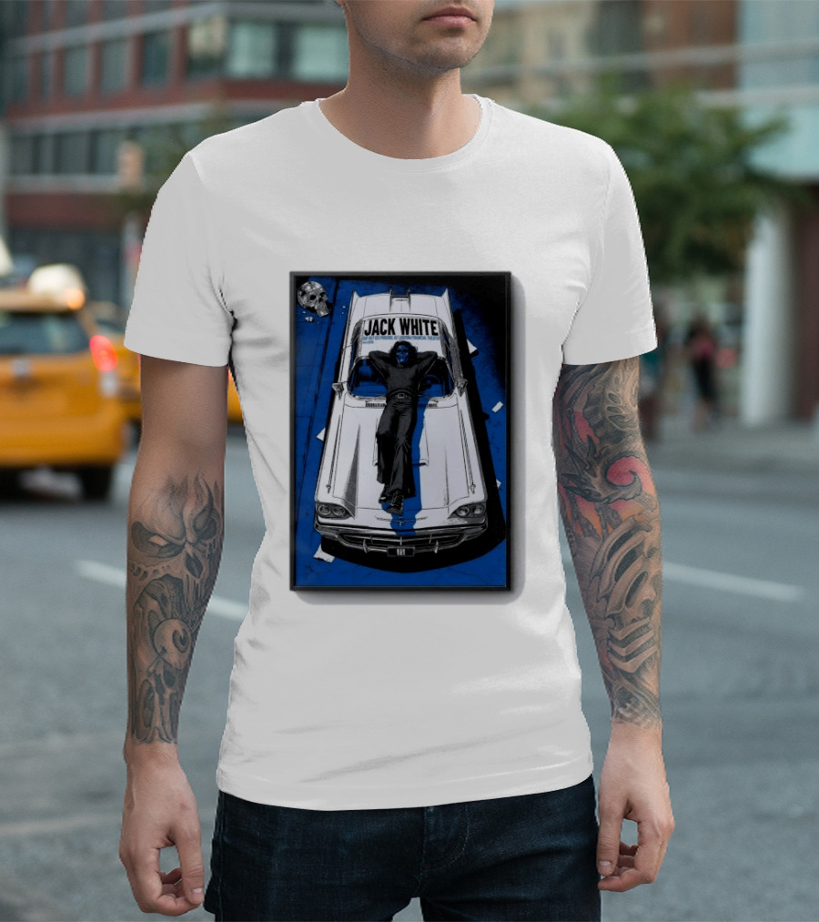 Jack White Phoenix AZ Concert October 3 2026 Classic Car And Skull T-Shirt