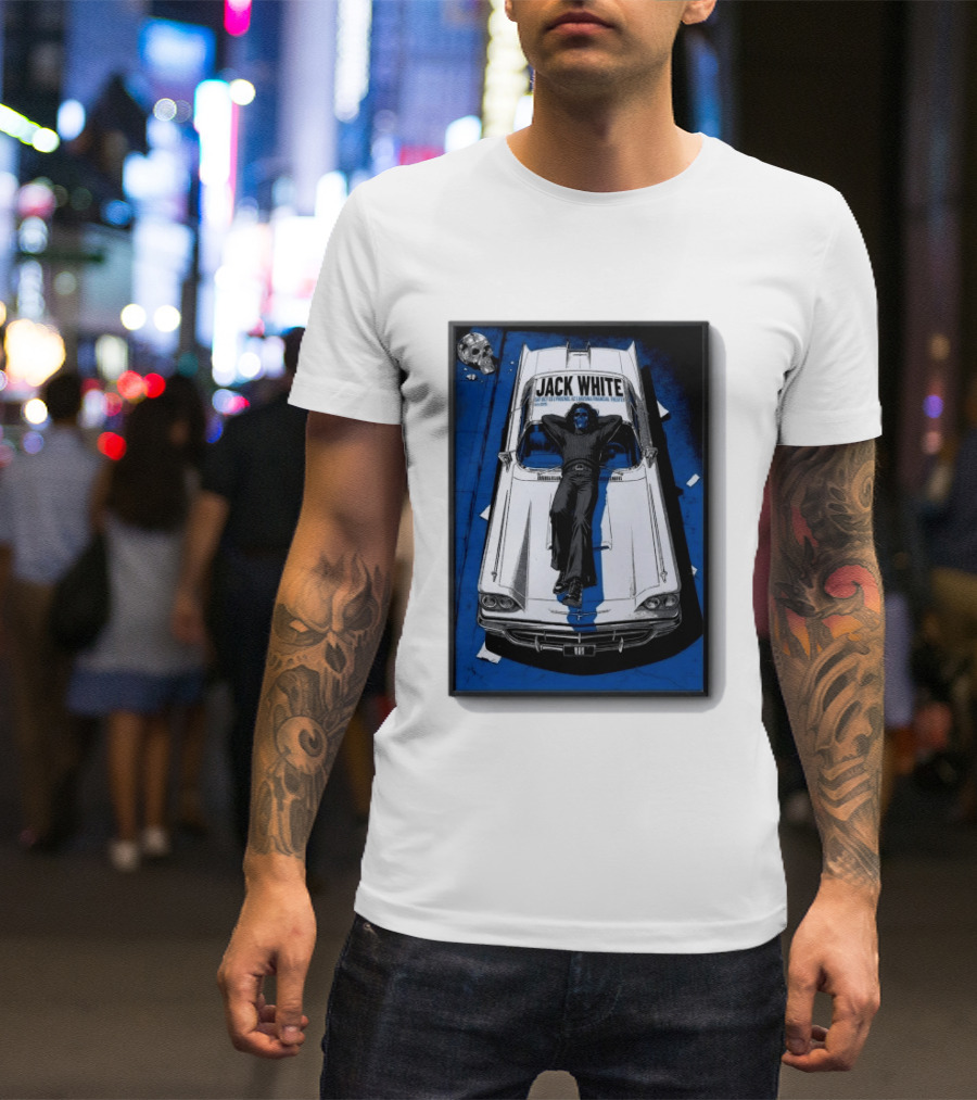 Jack White Phoenix AZ Concert October 3 2026 Classic Car And Skull T-Shirt