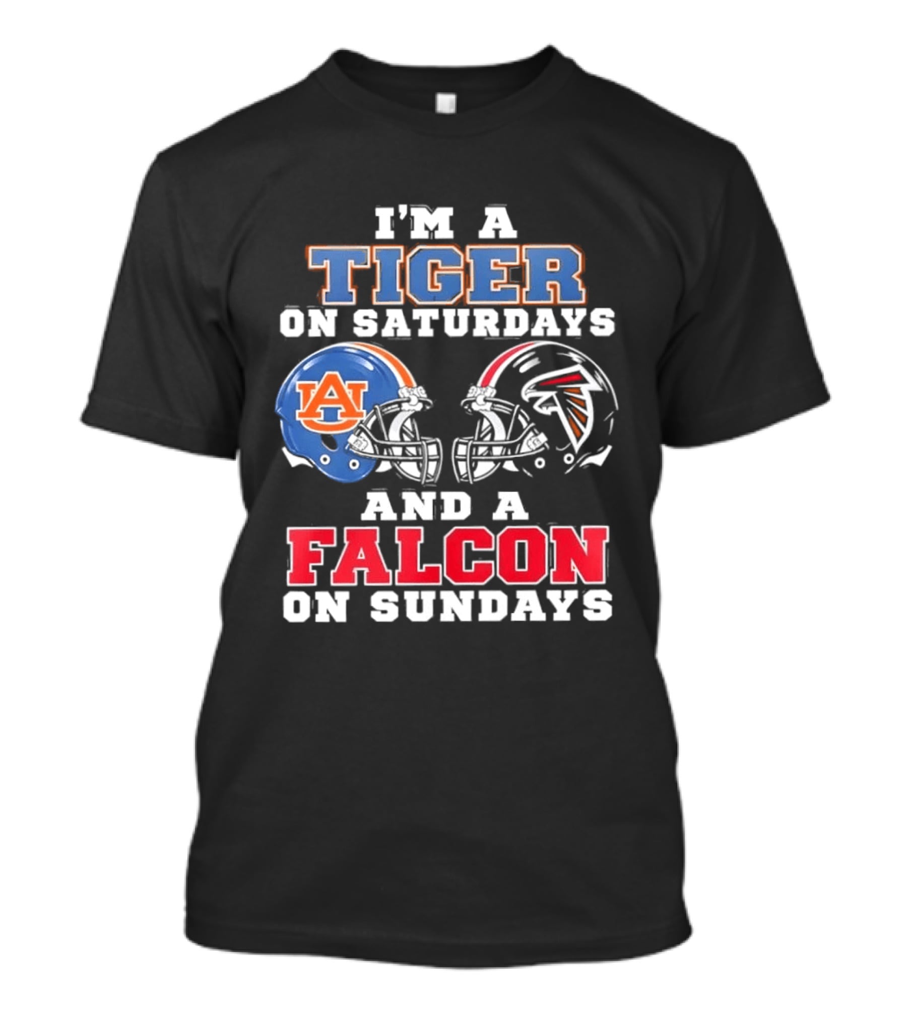 Auburn Tigers Saturdays Atlanta Falcons Sundays Helmet Fans T-Shirt