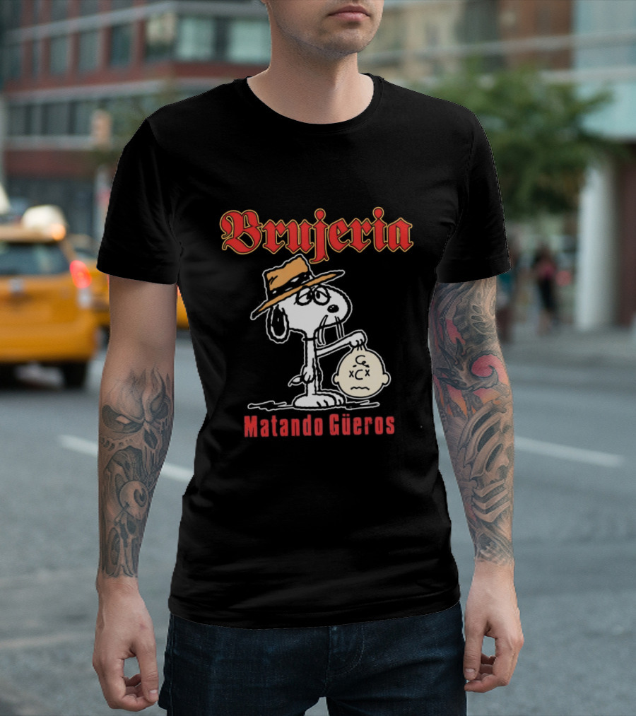 Brujeria Matando Güeros Snoopy Bootleg Metal Band Hat T-Shirt