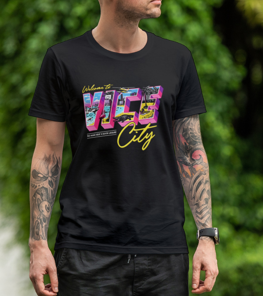 Welcome To Vice City Court Culture X Duvin Postcard T-Shirt