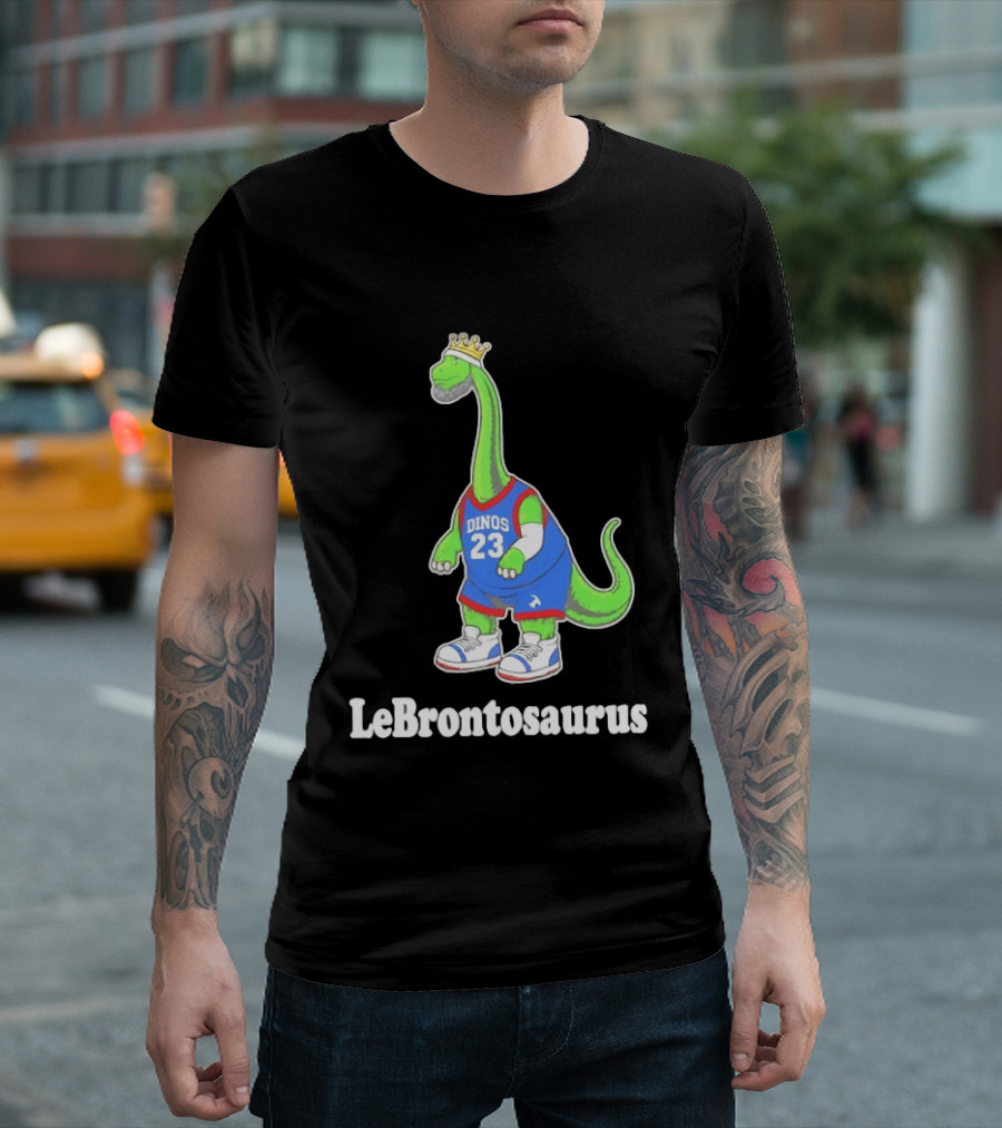 LeBrontosaurus 23 Dinos Dinosaur Basketball Crown Basketball T-Shirt