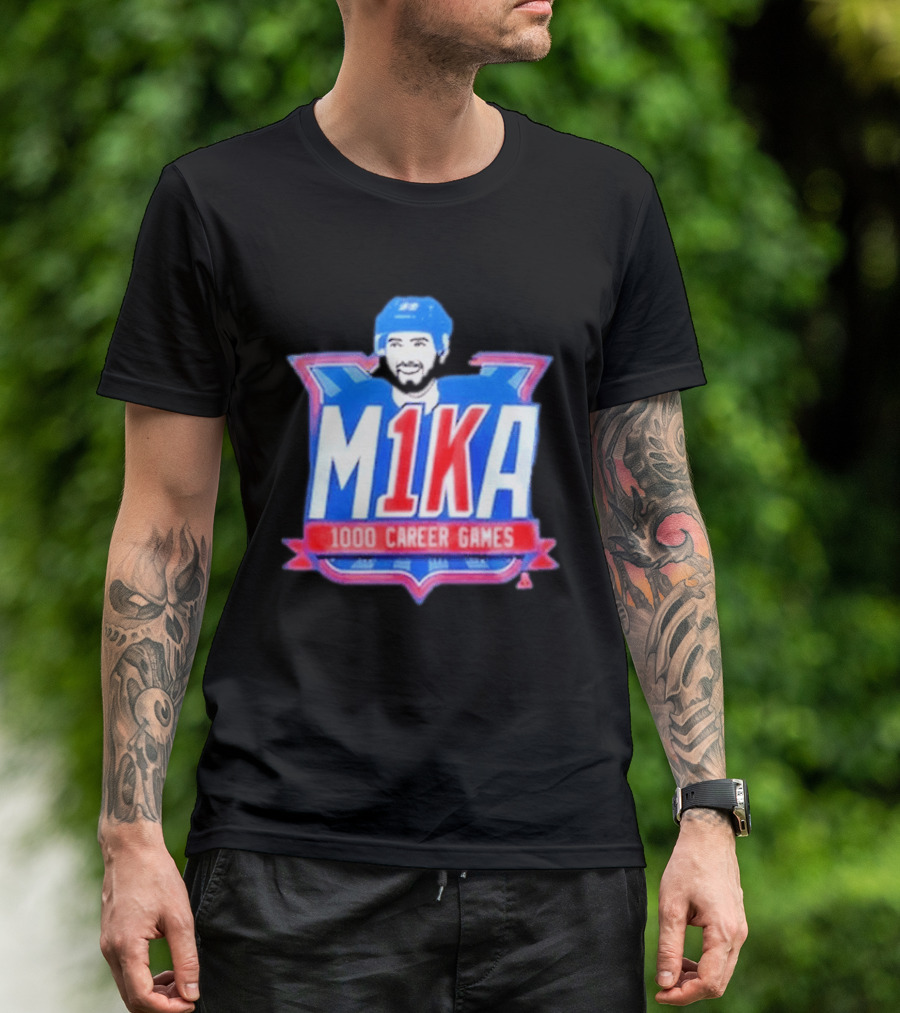 Mika Zibanejad 1000 Career Games M1KA New York Rangers T-Shirt