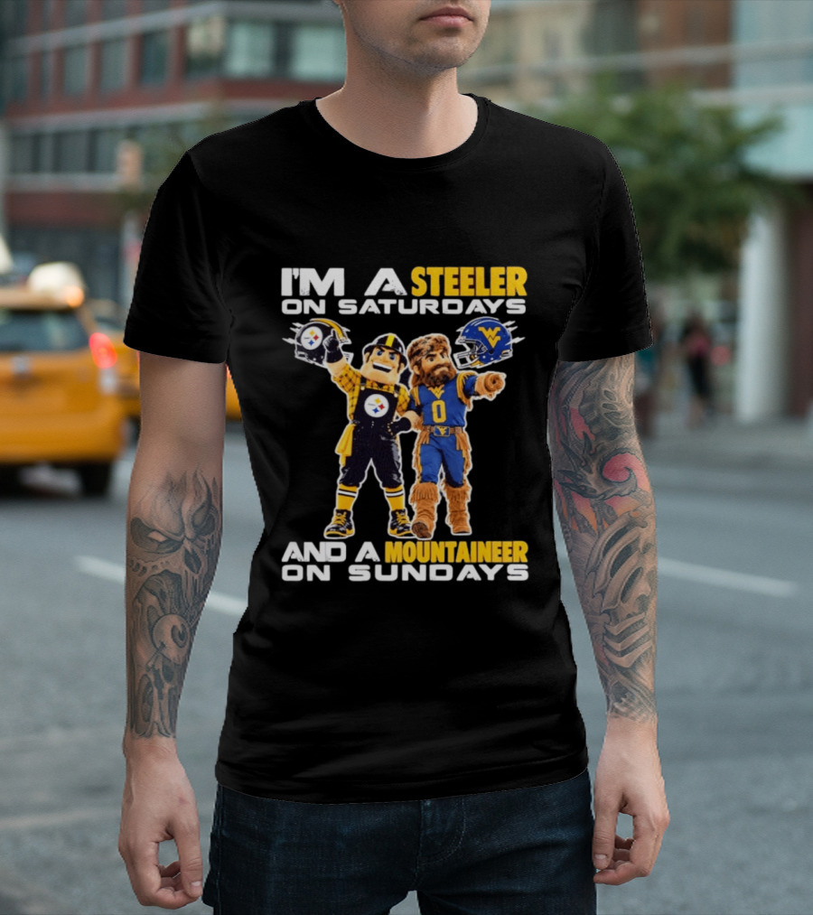 I'm A Steeler On Saturdays And A Mountaineer On Sundays Sports Spirit T-Shirt