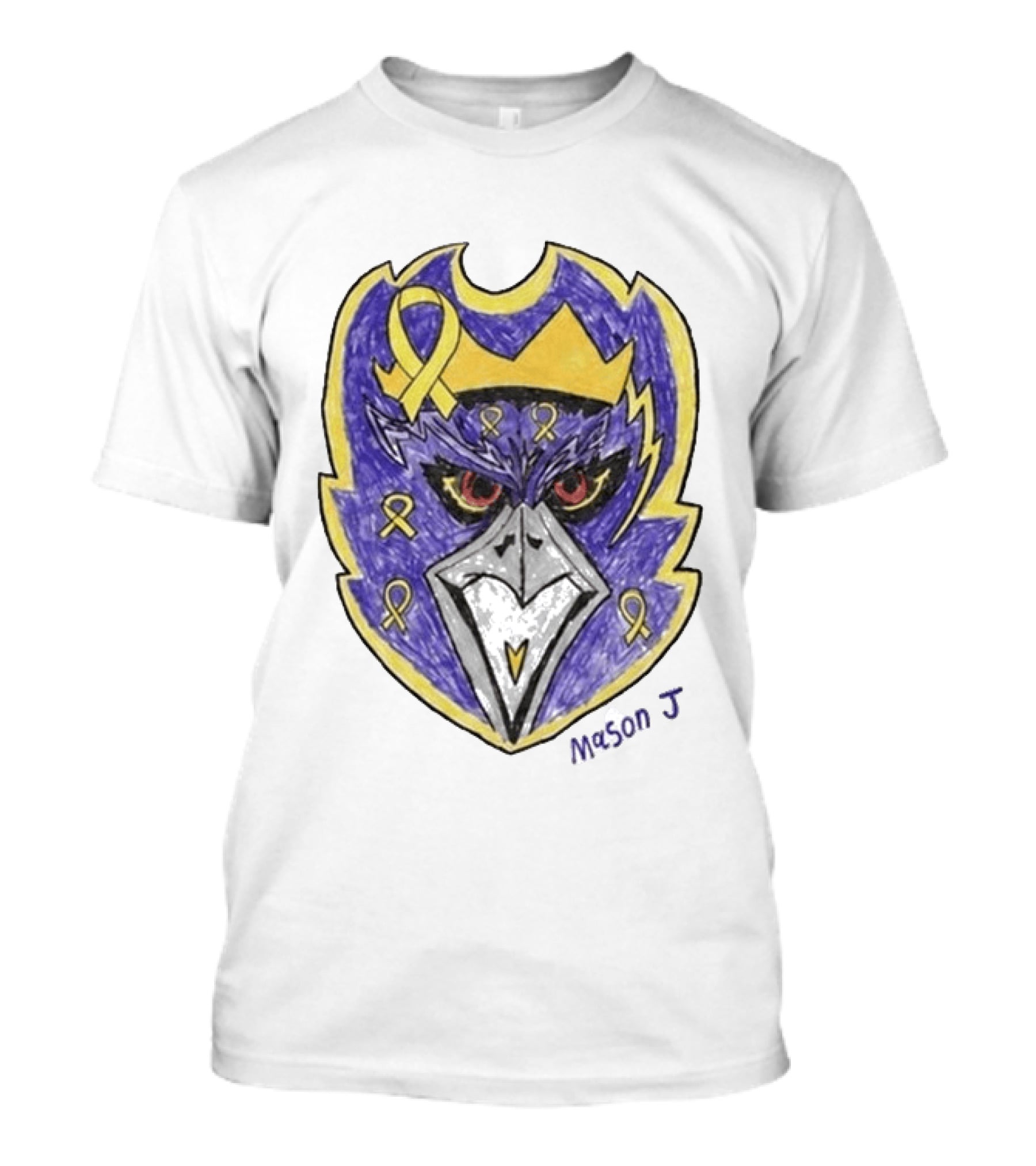 Baltimore Ravens Purple And Yellow Ribbon Mason J T-Shirt