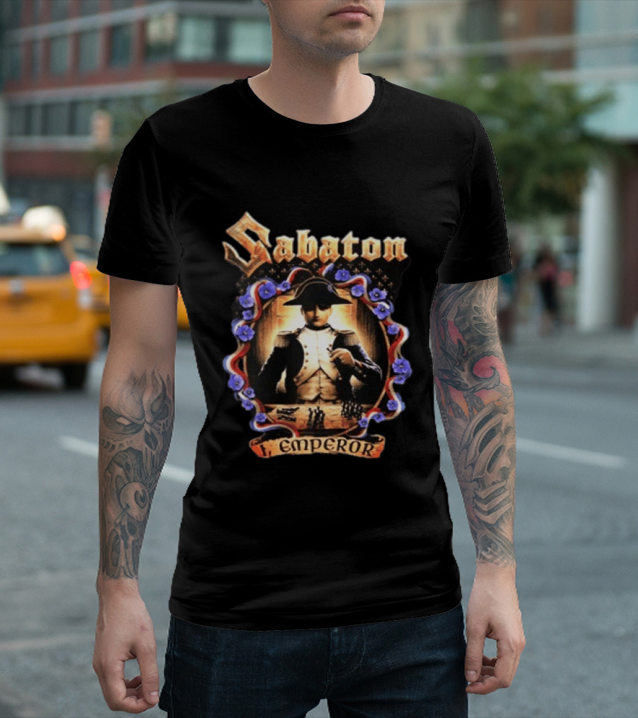 Sabaton Emperor Napoleonic Chessmaster Flower Wreath T-Shirt