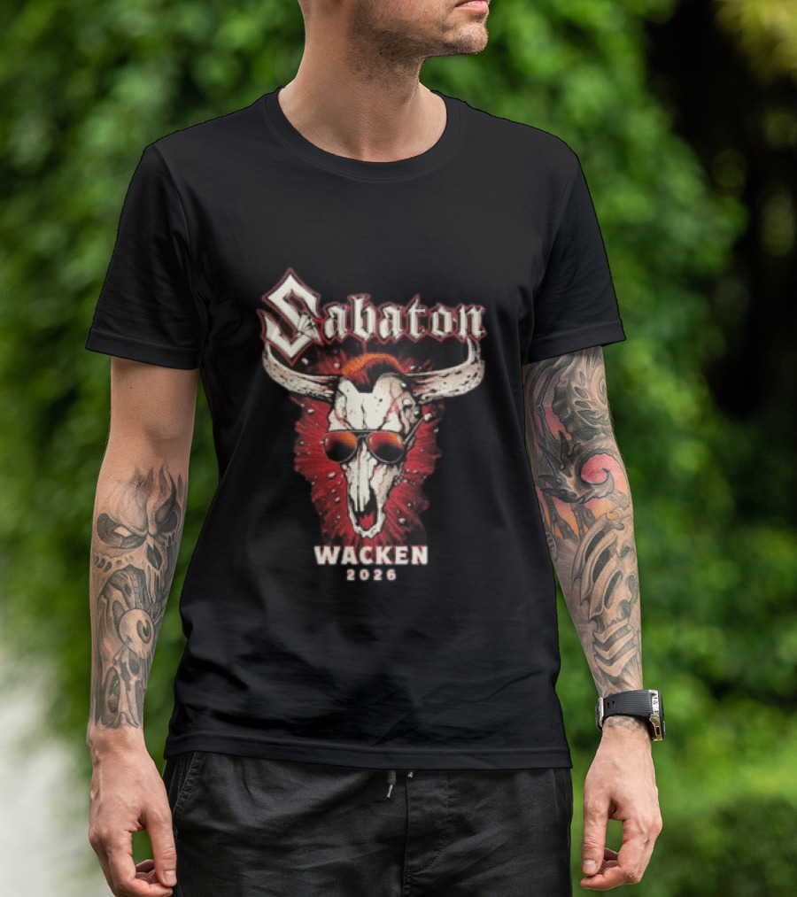 Sabaton Wacken 2023 Skull Wearing Sunglasses T-Shirt