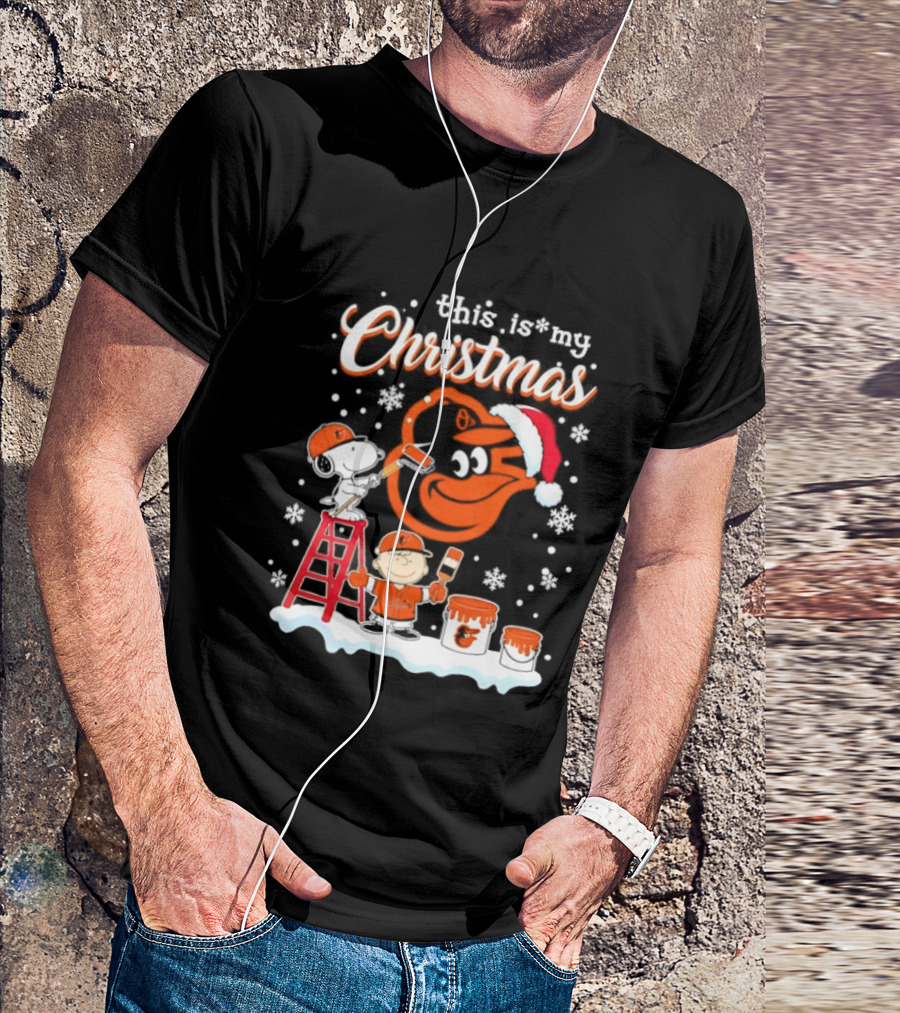 Baltimore Orioles Snoopy Woodstock Charlie Brown This Is My Christmas 2026 T-Shirt