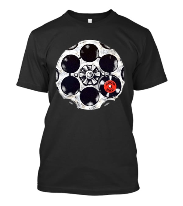 Boom Bap Vinyl Record Revolver Cylinder T-Shirt