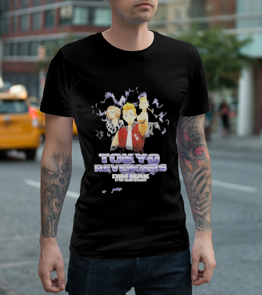 Tokyo Revengers Dim Mak By Any Means Necessary Trio Lighting T-Shirt