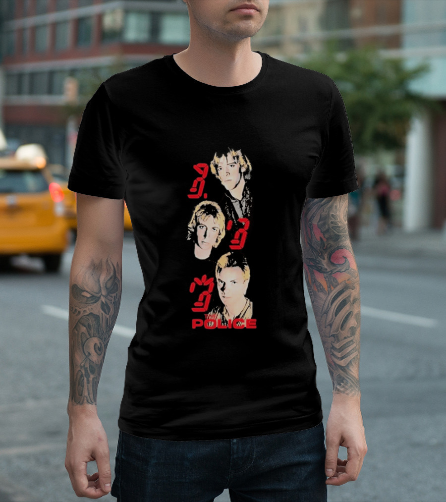 The Police Ghost In The Machine 45th Anniversary Faces Red Digital Numbers T-Shirt