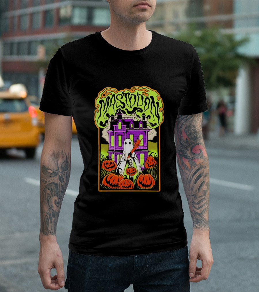 Mastodon Haunted Mansion Pumpkin Patch Halloween 2026 T-Shirt