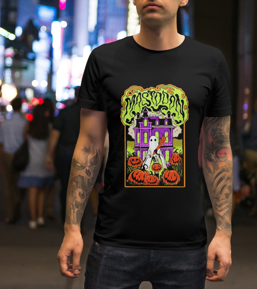 Mastodon Haunted Mansion Pumpkin Patch Halloween 2026 T-Shirt