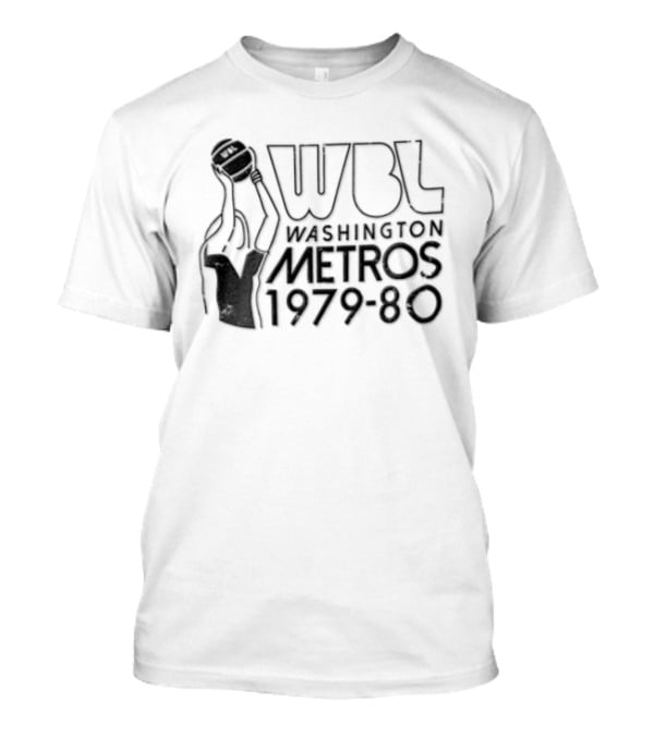 WBL Washington Metros 1979 80 Female Basketball Player Shooting Ball T-Shirt